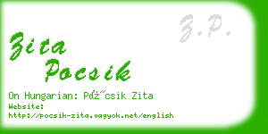 zita pocsik business card